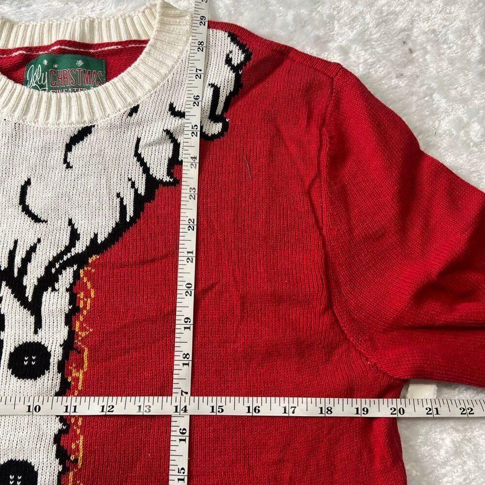 Ugly Christmas Sweater Womens Red White Santa Suit Knit Holiday Sweater XL NWOT - Picture 5 of 6
